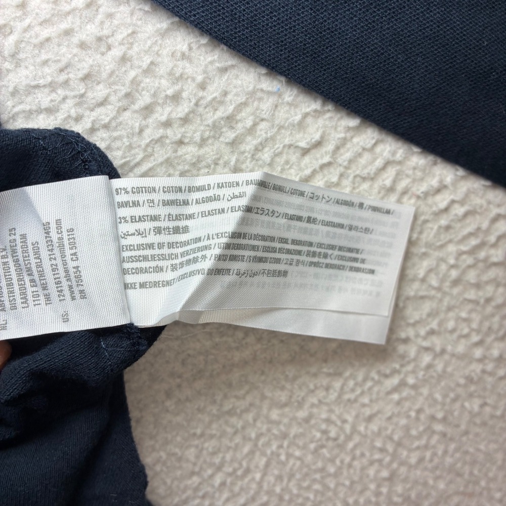 Abercrombie Fitch Polo Shirt Men M Blue Long Sleeve Stretch Pique Preppy NWT - Picture 8 of 8